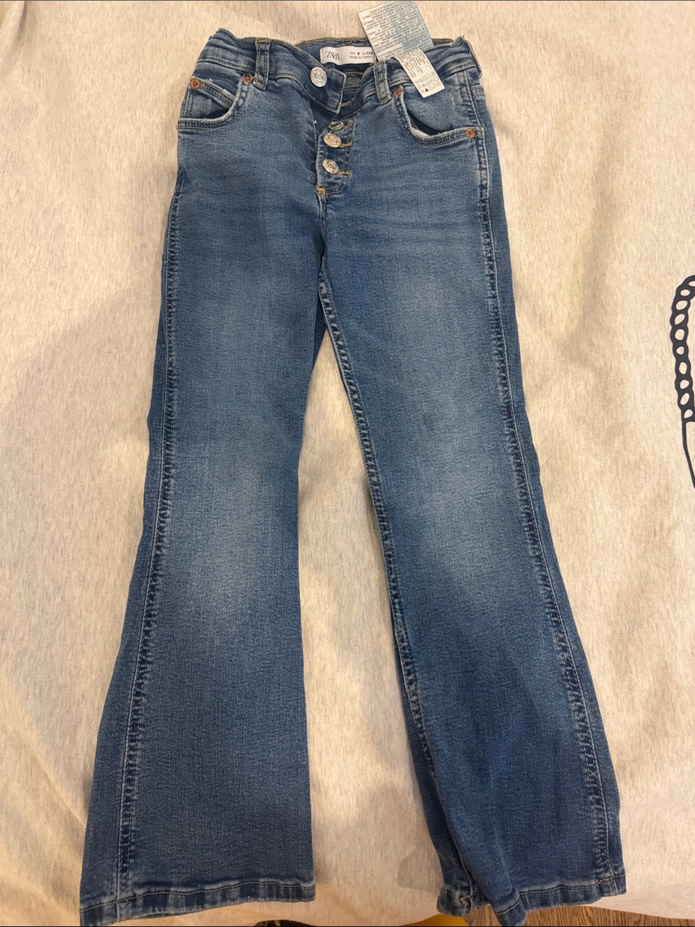 Zara Blue Flare Jeans with Button-Fly